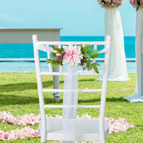 Decoraciones Florales Para Respaldo De Silla De Rosa