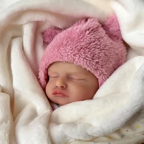 Boneca Bebê Reborn Realista Com Olhos Fechados Em Silicone