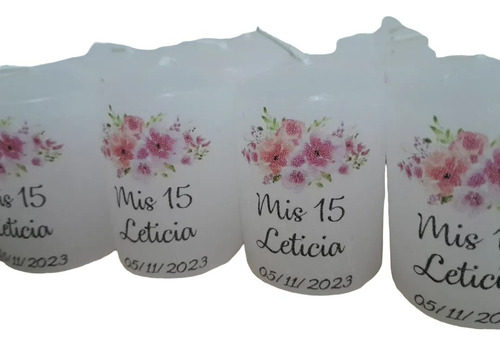 Velas Personalizadas Bautismo Souvenir , 15 Años Y Más...