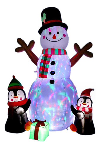 Adorno De Muñeco De Nieve Inflable Navideño Led De 1,8 M