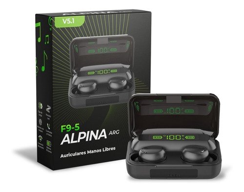 Auriculares In-ear F9-5 Alpina Bluetooth Powerbank Bateria 