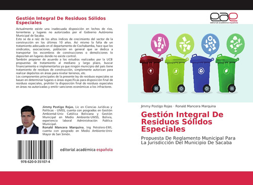 Libro: Gestión Integral De Residuos Sólidos Especiales: Prop