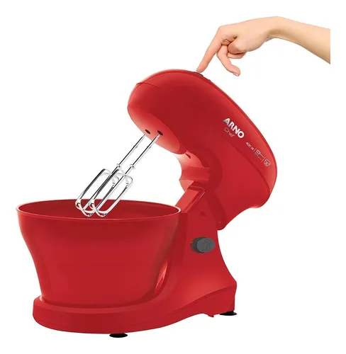 Batidora Chef Arno 5 vel 400w bowl resistente 5 litros rojo