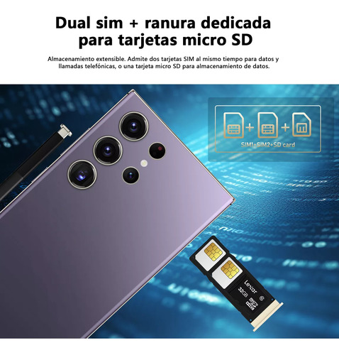 Android Celulares 4g S24 Ultra 6.6 Pulgadas Barato Ram3gb Y Rom64gb Dorado