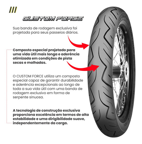 Pneu Dianteiro Harley Softail Deluxe 130/90-16 67h Mitas