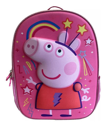 Mochila Infantil Peppa Pig Niñas 3d Color Rosa