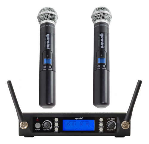 Set 2 Micrófonos Gemini Uhf-6200m-r2 Inalámbrico  Oferta!!