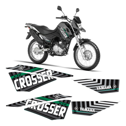 Adesivos Moto Yamaha Crosser Xtz 150 2014/2021 Faixa Verde