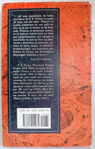 El Buen Vino Del Señor Weston T F Powys Edhasa Fantásticas