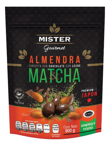 Almendra Chocolate Con Leche Y Matcha 800g - Mister Gourmet
