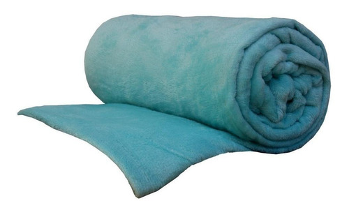Cobertor Life Tex II Microfibra cor azul-turquesa com design lisa de 200cm x 180cm