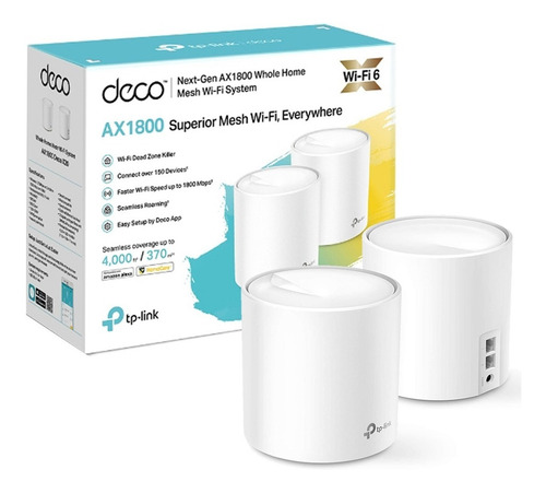 Imagen 3 de 4 de Tp-link Deco X20 Pack X 2 Mesh Ax1800 Wifi Repetidor Pp