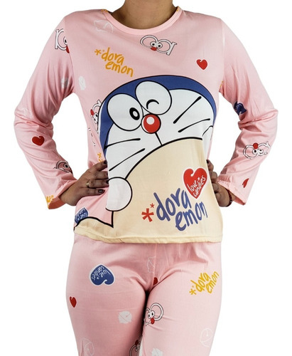 Pijama Mujer Manga Larga Delgado Verano Doraemon Ff