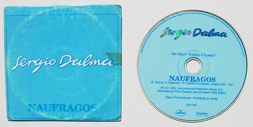Sergio Dalma Naufragos Cd Single 1995 (Usado)