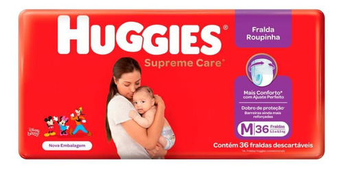 Fralda Huggies Supreme Care Roupinha M Pacote 36 Unidades