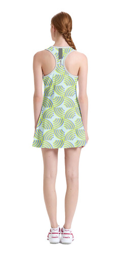 Imagem 4 de 6 de Vestido Beach Tennis C/ Shorts Azul Verde Beachwear