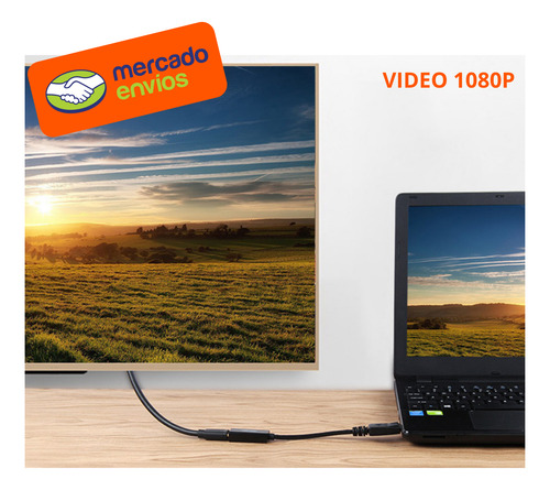 Conversor Displayport Macho A Hdmi Hembra 1080p Negro