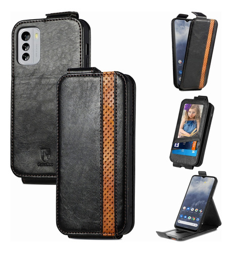 Funda Vertical De Piel Tipo Tarjeta Para Nokia G60