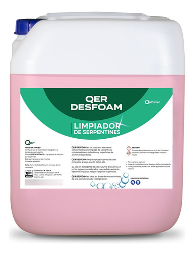 Limpiador De Serpentines, Condensadores Qer Desfoam 20 Lts