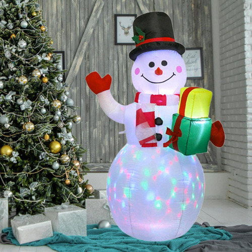 150cm Muñeco De Nieve Inflable Navideño Iluminado Decoración