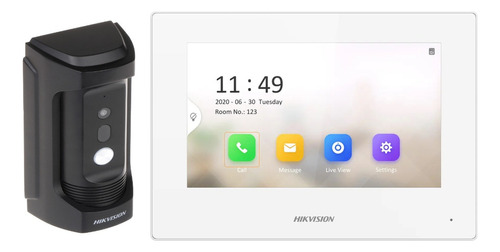 Video Portero Ip Antivandalico Hikvision + Monitor Color Blanco