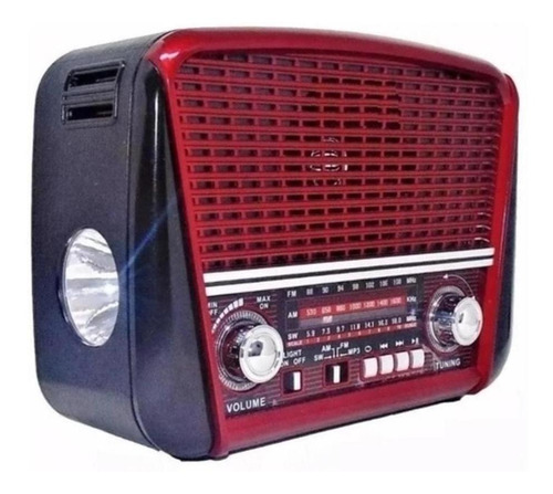 Radio Retro Bivolt Bluetooth Usb Recarregavel - Vermelho
