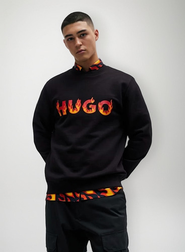 Sudadera De Caballero De Cuello Redondo Hugo Con Estampado