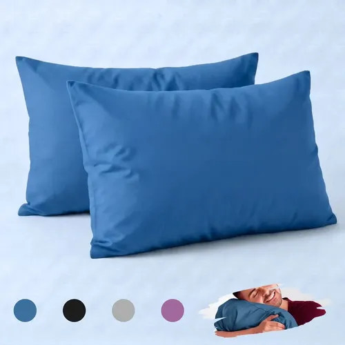 2 Pack Almohadas Estándar Suaves Premium Blancos Azteca Azul