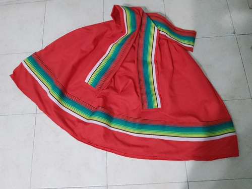 Pollera Rojo Con Cinto Guarda Coya Niña