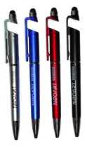 Comprar Caja X50 Lapiceras 3 En 1 Porta Celular Y Tactil Punta Touch Tinta Azul Exterior