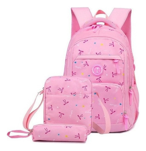 Wan Mochila Rosa 3 Piezas Niña 7 A 10 Años