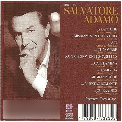 Cd Salvatore Adamo Tributo Musicanoba Tech Cg