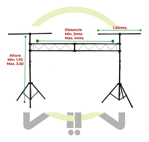 Stand O Porteria P/ Luces Profesionales 120kg 3.5mt Uso Rudo
