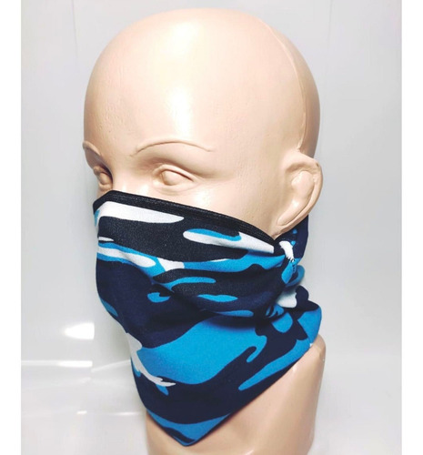 Imagen 3 de 4 de Balaclava Blue Woodland Pasamontañas Moto Cubrebocas Biker