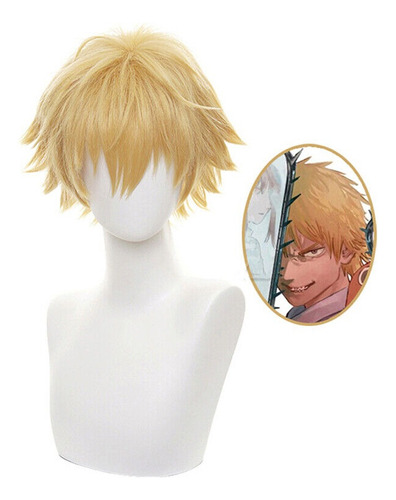 Chainsaw Man Denji Cosplay Peluca Corto Pelo Halloween 30cm