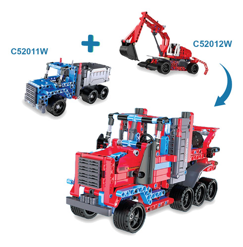Camión Excavadora Juguete Para Armar 235pzs Cada Technic Azul