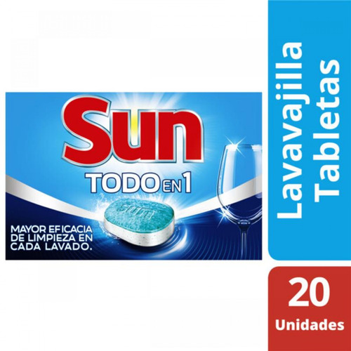 Sun Detergente Lavavajilla Todo En 1 - 20un