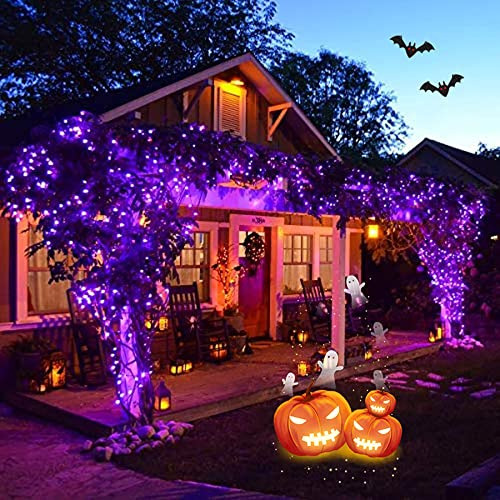 200 Luces De Navidad Moradas Led, 66 Pies, Enchufables,...