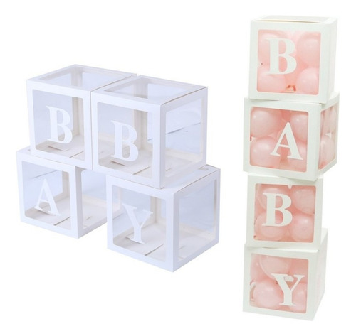 Caja Transparente Para Arreglos De Fiesta De Alfabeto De 4 P