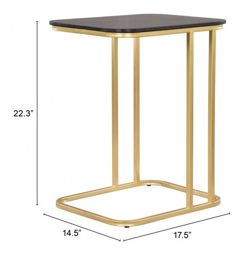 Mesa Lateral Alma Oro/negro Këssa Muebles