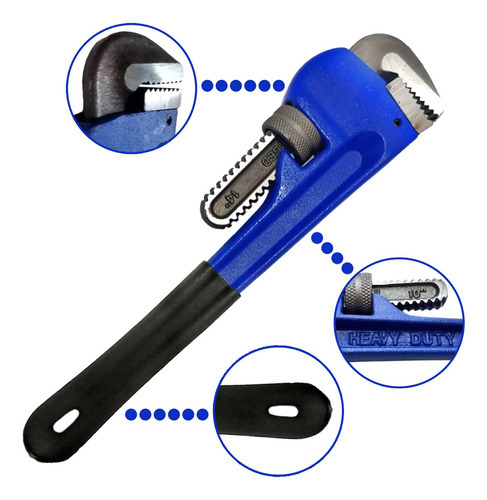 Imagem 2 de 6 de 3 Chave Grifo 14 Pol Heavy Duty Industrial Para Tubo Pesado