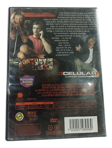 Dvd Celular: Llamada Desesperada (cellular) (2004) Pelicula (Usado)