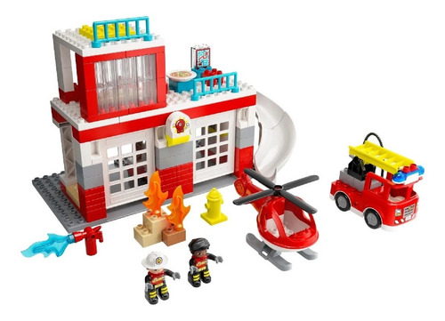 Lego Duplo 10970 Quartel Dos Bombeiros E Helicóptero 