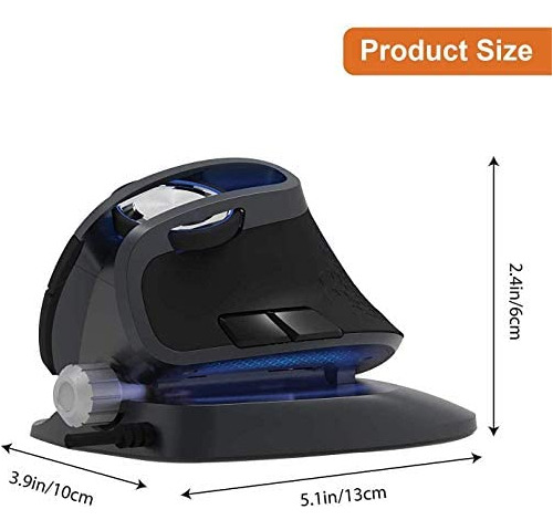 Mouse Vertical Inalámbrico Recargable, Mouse Ergonómico De Á