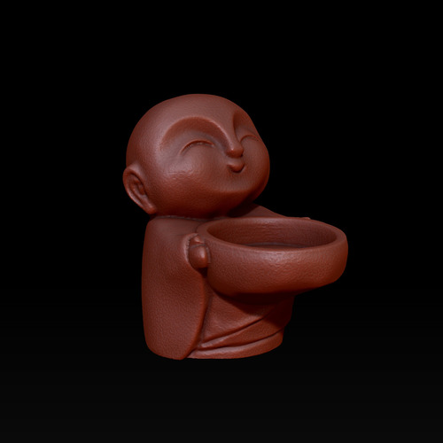 Archivo Stl Estatua Porta Vela Led Jizo Buda P/impr 3d