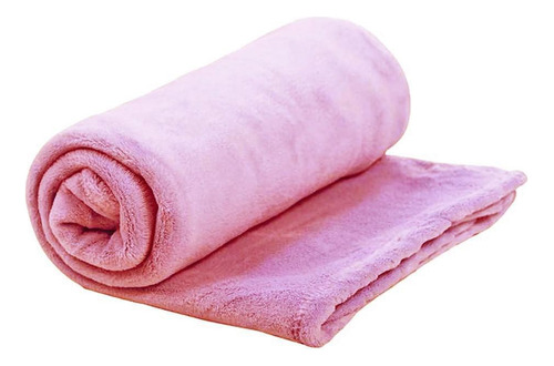 Cobertor Mantinha Bebê Microfibra Rosê 100x80cm