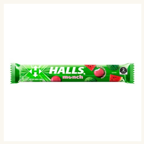 3 Pza Caramelo Macizo Halls Monch Sandía De 16.8 G
