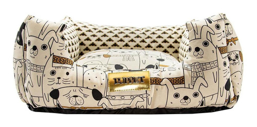 Cama Para Cachorro Quadrada Impermeavel Luppet Bege Pets