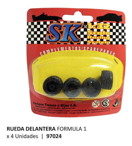 Imagen 1 de 3 de Ruedas Delanteras Para F1 Escala 1/32 Marca Sk 97024