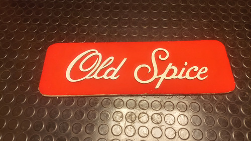 Antiguo Cartel Publicitario En Chapadur Y Tela Old Spice (Usado)